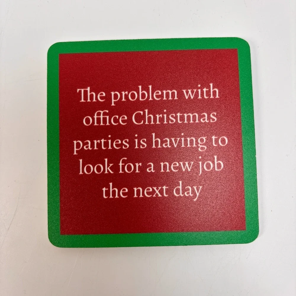DRINKS ON ME Drink Coasters SET OF 7 Assorted Laugh Out Loud Party Funny Lot NEW